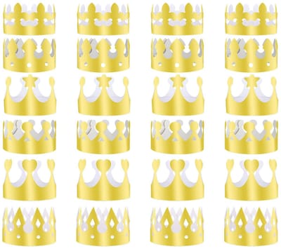 Dailygoods- Kroon Gouden Folie Papier - Kroon Hoed - Verjaardagsfeest - Baby Shower - Foto Props - Geschikt voor Kinderen/Volwassenen - Feesthoed