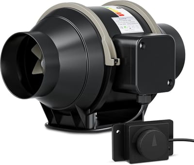 Stille 4 Inch Luchtververser met Variabele Toerentalregeling voor Kassen en Ventilatie