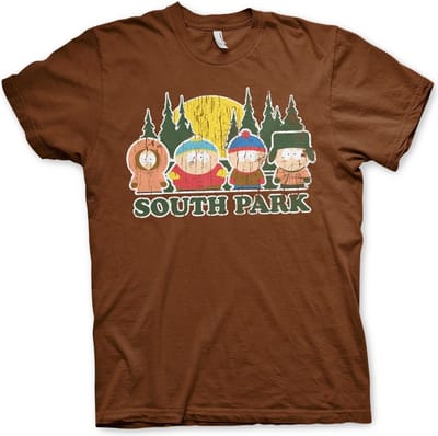 South Park T-shirt met verweerde look, bruin