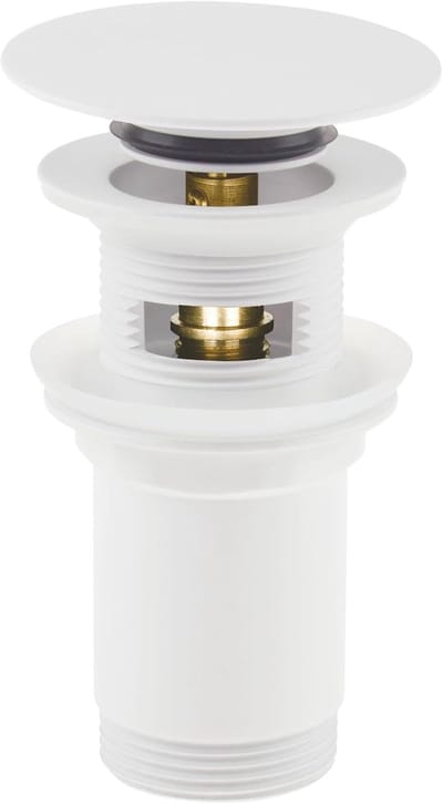 Afvoergarnituur Wastafel - Click Clack Ventiel - Waterafvoer Badkamer - Extra Groot 68mm - Universeel Model - Wit