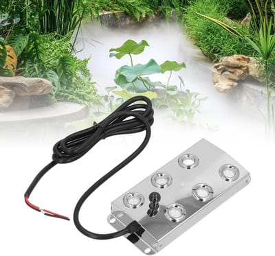 Ultrasone Mist Maker met 6 Koppen, Waterdichte Vernevelaar voor Vochtigheid, Vegetale Bewaring en Halloween Sfeer