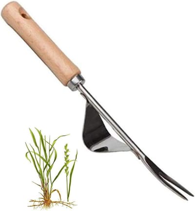 Onkruidsteker Tuin - Gras trimmer - Wortels verwijderen - Ergonomische grip - 28 cm lengte - Roestvrij staal