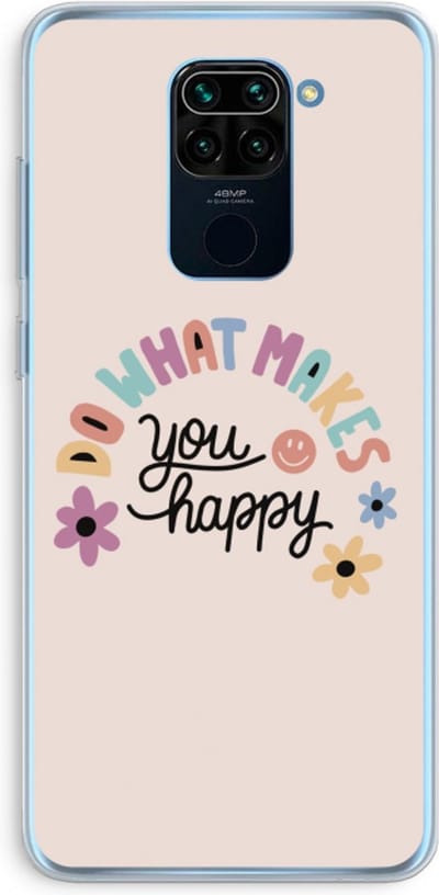 Case Company® - Hoesje geschikt voor Xiaomi Redmi Note 9 hoesje - Happy days - Soft Cover Telefoonhoesje - Bescherming aan alle Kanten en Schermrand