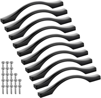 SOTECH 10 stuks aluminium meubelgrepen BLACKLINE XV BA 96 mm mat zwart (lengte 127 mm, breedte 13,5 mm, hoogte 30 mm) ladegrepen keukengrepen