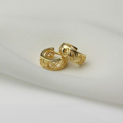 925 Sterling Zilver Hol Raster Klein Oorringen voor Vrouwen Minimalistisch Bruiloft Feest Sieraden Nieuw beige