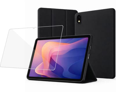 TechNow Hoesje + Screenprotector geschikt voor Samsung Galaxy Tab S11 Hoesje – Glas - Extreme Shock Case – Smart Case - Zwart