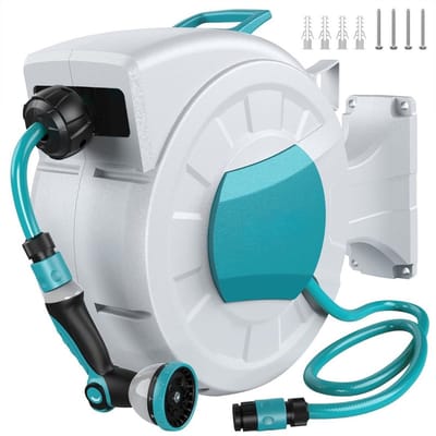 Zylo® Wandslangenbox - Compacte Slanghaspel - Draaibare Slanghaspel - Blauw - 43cm x 23cm x 44cm