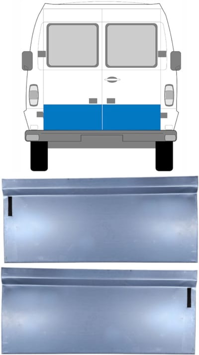 Reparatie plaatwerk achterste deuren voor Mercedes T1 207-410 1977-1995