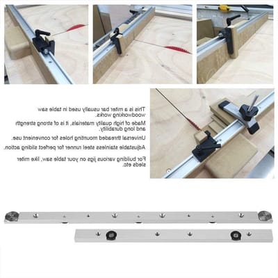 T-track voor tafelzaag, 300mm aluminium geleider voor verstekzaag, precisiegereedschap voor houtbewerking en maatvoering