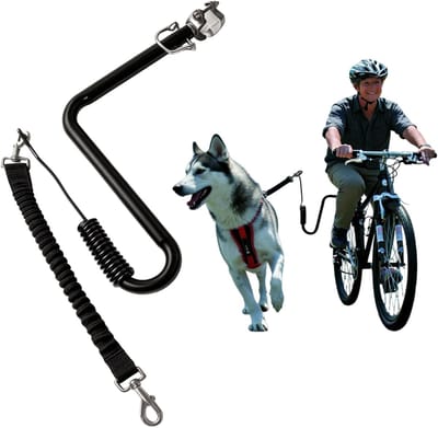 Fietsriem voor honden, handsfree hondenfiets, hondenriem voor fiets, afneembare fietshondenriem, eenvoudige installatie, verwijdering, hondenriem voor training, joggen, fietsen en outdoor