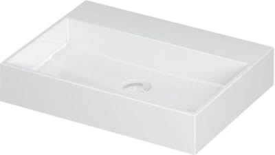 INK United wastafel - 60x45x11cm - 1 wasbak - 0 kraangaten - porselein wit glans