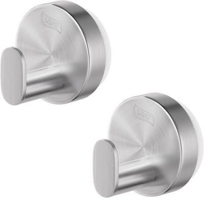 Badkamer Handdoekhaken met Vacuüm Suction Cups, Set van 2, Geen Boren, Roestvrij Staal, Herbruikbare Waterdichte Haken voor Douche en Badkamer, Stevige Verwijderbare Hangers