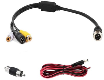 Dailygoody - Luchtvaart Adapter - 4-pins naar RCA/DC - Sterke anti-interferentie - Compact formaat - Geschikt voor Achteruitrijcamera - Ideaal voor Bu..