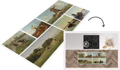 Keukenloper - Loper keuken - Collage - Nederland - Oude Meesters - 120x50 cm - Keukenloper vinyl