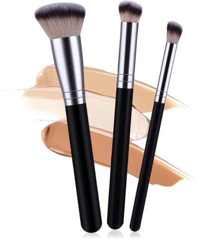 Dailygoody - Professionele Make-upkwasten Set - Synthetische Vezels - Geschikt voor Foundation en Concealer - Inclusief 3 Stuks - Ideaal voor Make-up