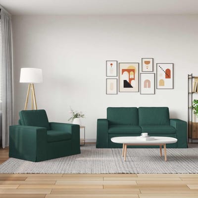 vidaXL Bankstel 2 pcs Donkergroen 182 x 80 x 82 cm Stof