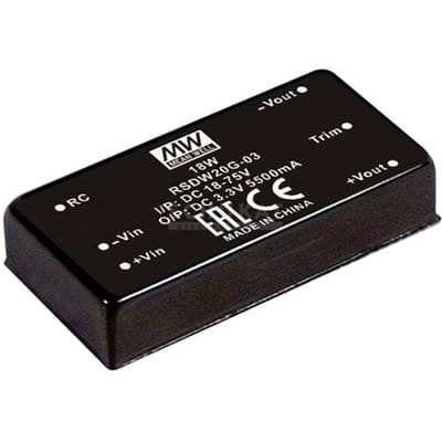 MEAN WELL RSDW20H-15 DC/DC-converter 1.33 A 20 W Aantal uitgangen: 1 x Inhoud 1 stuk(s)