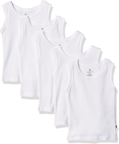 Set van 5 Mouwloze T-shirts voor Jongens van Organisch Katoen