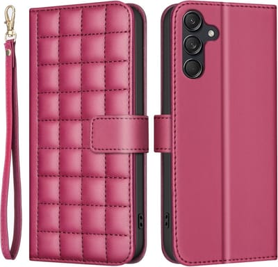 BINFEN Hoesje - Geschikt voor Samsung Galaxy A16 Hoesje - BINFEN Square Color Book Case - Roze