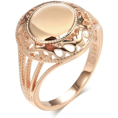 Mode Glanzende Ringen Voor Vrouwen Rosé Goud Eenvoudig Patroon Ronde Ringen Etnisch Bruid Bruiloft Sieraden Nieuw 8
