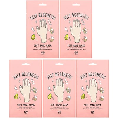 G9skin, zelfesthetiek, zachte handmasker, 5 maskers, 0,33 fl oz (10 ml) beige