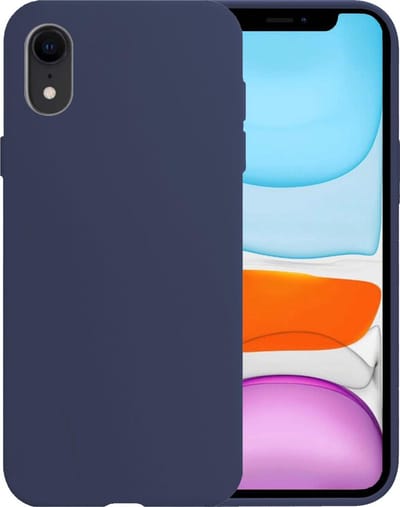 Hoesje - Geschikt voor Apple iPhone XR - Sterk & Shockproof - Siliconen Case - Hoes Cover - Telefoonhoes - Donkerblauw