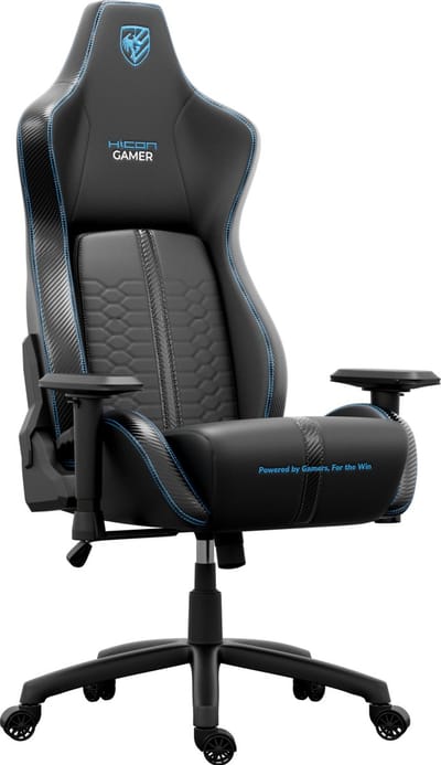 Luxe Premium Gamestoel HICON - Lumbar Support - Gaming Chair - Gaming Stoel – Pulse Havoc – Ergonomische Gaming Chair met Comfort - Zwart - Blauw