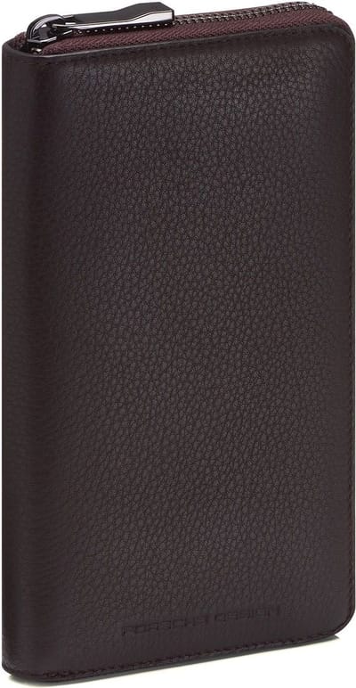 PORSCHE DESIGN Leren Portemonnee Business Wallet 15 With Zip Dark Brown Bruine