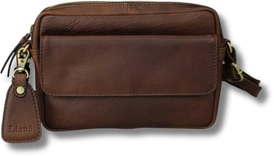 Leren Schoudertas – Donkerbruin – Sara – Compact & Elegant – Crossbody – Echt Leer – Just Lioné