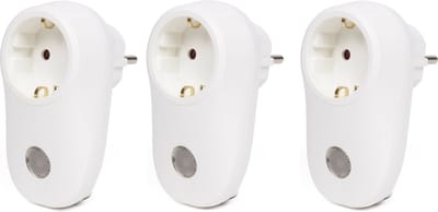 Benson Stekker met lichtsensor - Multipak van 3x stuks - wit - Stekkerlamp - Stopcontact
