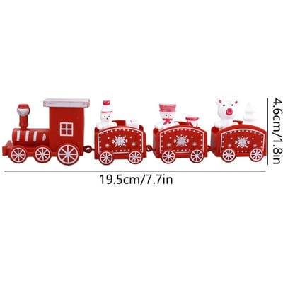 Décorations de Train de Noël Père Noël/Bonhomme de Neige/Ours Décorations Joyeux Noël en Bois Mignon Cadeaux de Fête de Noël