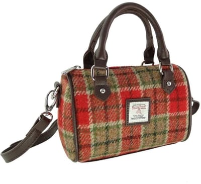 Bowlingtas mini Kilbride Rood & groen Tartan- 17x 20x11 - Harris Tweed - Glen Appin of Scotland