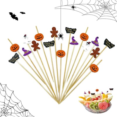 Allecto - Halloween Aperitief Cocktail Prikkers - Decoratie - Feestjes - 100 Stuks - 12 cm - Geschikt voor Verjaardagen - Kleur of formaat