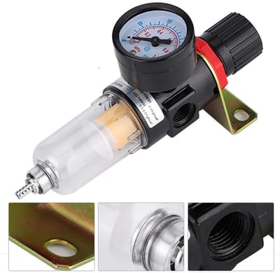 Dailygoods- Vochtval met Meetinstrument - Luchtfilterregelaar - Luchtcompressor - Condensaat Scheider - Effectieve Filtering - Voor Pneumatisch Gereedschap - Luchtfilter