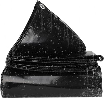 Waterdicht Dekzeil - Zeil Bodembedekker - Buitenbescherming - Versterkte Doorvoertules - 2x6m - Zwart