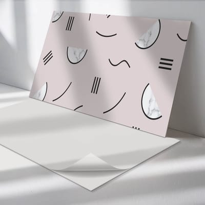 Wallfluent Vinyl Wandpaneel - Abstract geometrisch patroon Zelfklevend Wandpaneel - 100 cm x 50 cm - Beige PVC wandpaneel - Set van 1 - Rechthoekig Wandbekleding Vinyl - Texturen Wandpaneel - PVC Muurpaneel - Wandpaneel Keuken en Badkamer