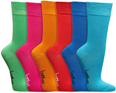Dames sokken | Bamboe sokken | Felle kleuren | Maat: 35-38 / 39-42 | 6 paar