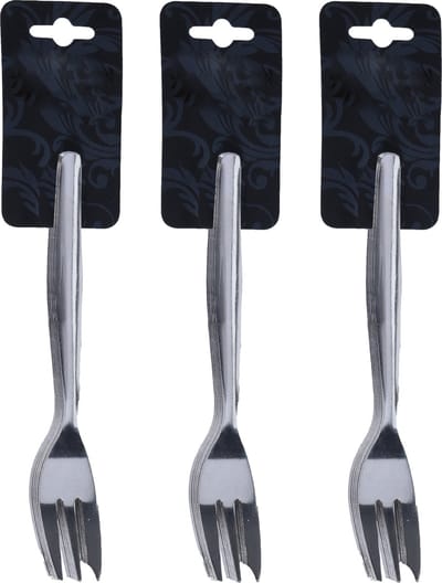 Excellent Houseware Taart/gebak vorkjes - 18x stuks - zilver - RVS - 12 cm - verjaardag/feest vorkjes