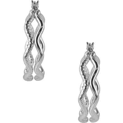 OTAZU Divine Small Rhodium Hoops Maat: OS | Oorbellen Outlet | Dames | Zilver