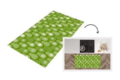 Keukenloper - Loper keuken - Avocado - Patronen - Groen - 120x60 cm - Keukenloper vinyl