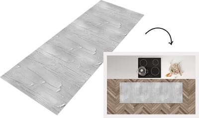 Keukenloper - Loper keuken - Verf - Patronen - Grijs - 150x50 cm - Keukenloper vinyl