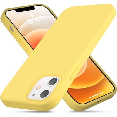 Silicone case geschikt voor Apple iPhone 12 Mini - 5.4 inch - geel - Flexibele en Duurzame Case - Stijlvolle Silicone Hoes - Val- en Krasbestendige Bescherming - Zachte Siliconen Beschermcase