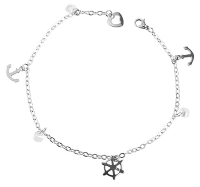 AKZENT Akzent dames enkel­sieraden "Lia" zilverkleurig - moderne enkelband - minimalistisch - dames