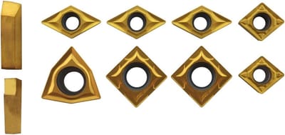 Snijplaten Set - Wisselplaten Hardmetaal - Metaal Bewerken - Titanium Nitride Coating - 10 Stuks - Zilverkleurig