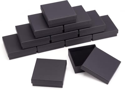 Allecto - Sieraden dozen - Luxe presentatie - 18 stuks - Zwart - Kraft materiaal - Perfect voor cadeauverpakking - Decoratief - Met deksel
