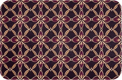 Badmat 60x40 cm - Antislip - Symmetrisch - Tegel - Burgundy - Badmatten voor badkamer - Badkamermat - Douchemat - Badkamer mat