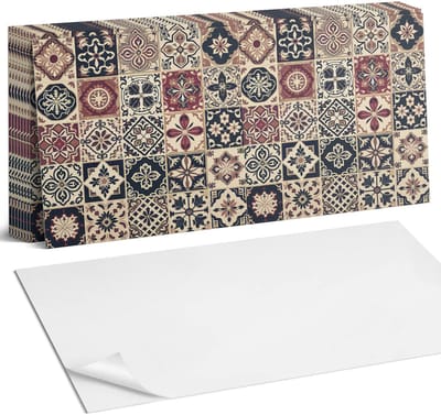 Coloray Plaktegels - Mozaïek tegelpatronen Zelfklevende Wandtegels - 40 cm x 20 cm - Zwart Plaktegels - 10 stuks - Rechthoek PVC Tegels - Plaktegels Badkamer - Vloertegels Zelfklevend - Vinyl Tegels - Portugese Tegels