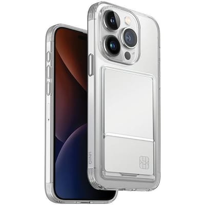 UNIQ Air Fender Serie - iPhone 15 Pro Max Hoes - Kaartsleuf - Transparant