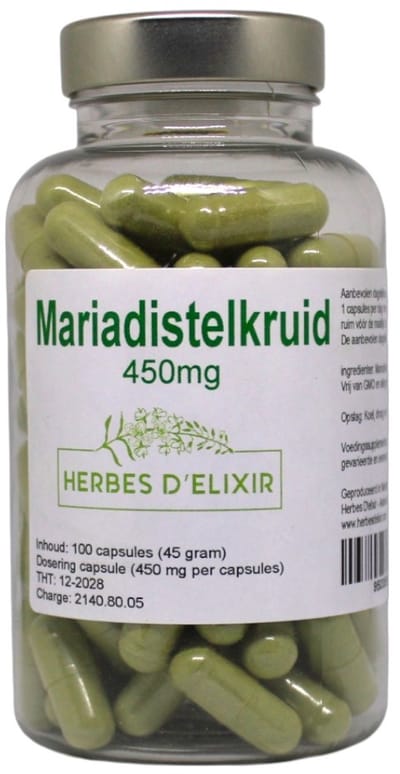 Herbes D'elixir Mariadistelkruid Capsules - 450 mg - Voedingssupplement - 100 capsules