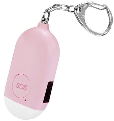 WiseGoods Premium Persoonlijk Alarm 130 dB Met LED Noodlamp - Zelfverdediging Sleutelhanger - Sleutelhangers - Veiligheid - Roze